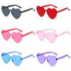 Heart-Shaped Jelly Color Frameless Sunglasses