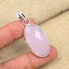 Pink Chalcedony Gemstone Handmade Oval Shaped 925 Sterling Silver Jewelry Pendant For Women