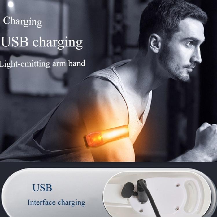 Светоотражающая безопасная наручная повязка с USB-зарядкой, светящаяся светодиодная силиконовая ПВХ повязка на руку для езды на велосипеде, бега, кемпинга