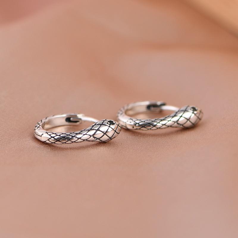 925 Sterling Silver Snake Ring Earrings For Women Luxury Designer Fine Jewelry Accessories