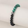 GAVU Men's Malachite Matte Onyx Tai Chi Yin Yang Power Stone Bracelet