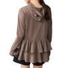 Rash Back Frill Over UV Brown Size Size L Spo-Pan Women's Guard, Hoodie, Amphibious, 95% Protection, Moisture-Wicking, Quick-Drying, Beige, 314061,