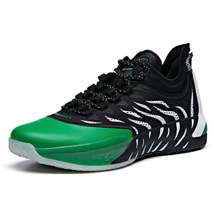 Anta GH1 Hayward Shock Absorbing Wear Resistant Low Top Basketball Shoes Men Sneaker Black Green 112011103-3