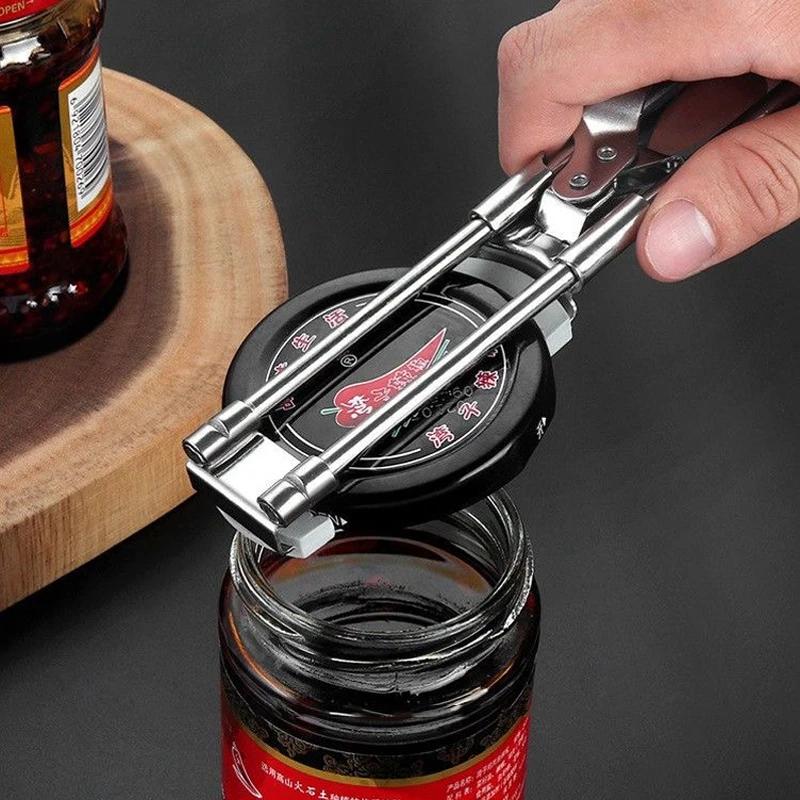 Multi Functional Stainless Steel Adjustable Effortless Bottle Opener, Kitchen Tool, Heavy-duty and Easy To Grip Accessory