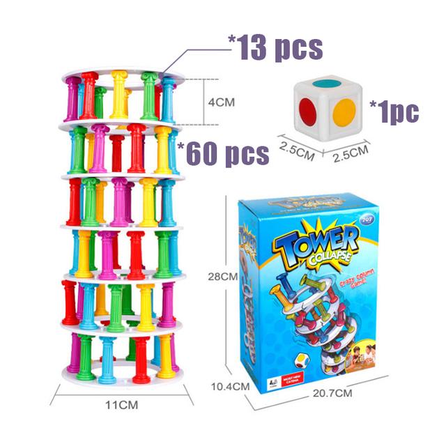 Детские радужные блоки, игра-головоломка, игра с балансом пингвинов, тренировка мелкого движения, настольная игра для вечеринки, игрушки, подарки для детей