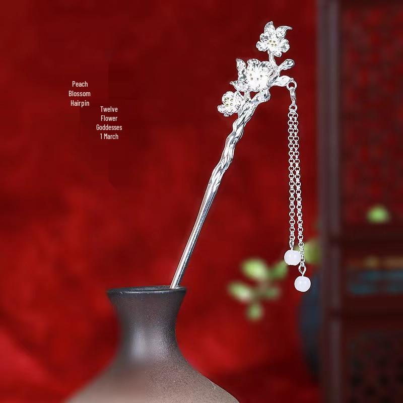 Двенадцать Богинь Цветов Ханфу Заколка для Волос - Прическа в Китайском Стиле Подарок на День Святого Валентина для Неё