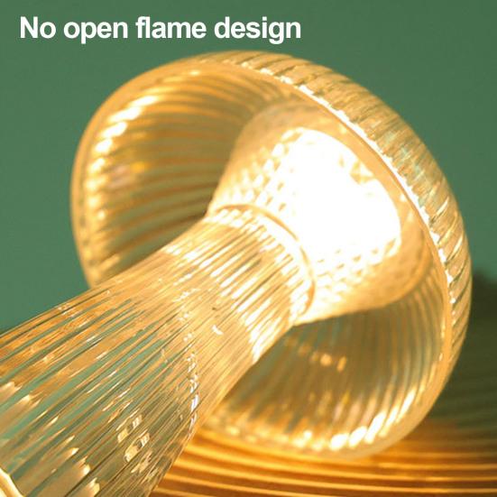 Беспроводная настольная лампа в форме гриба с мягким светом, без мерцания, простое управление, работающая от батареек, портативная светодиодная лампа, небольшой ночник