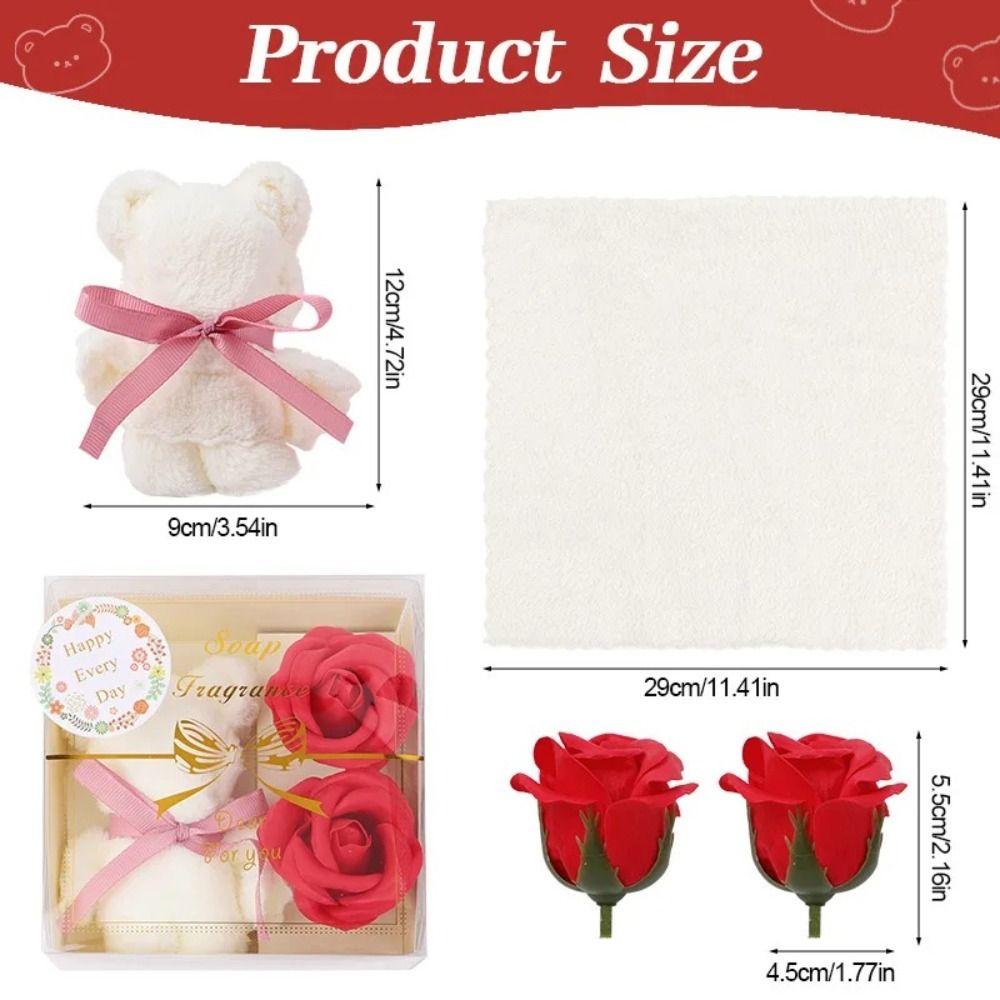 Rose Festival Gifts Soap Flower Towel Bear Gift Box Towel Bear Soap Flower Gift Box Birthday Party