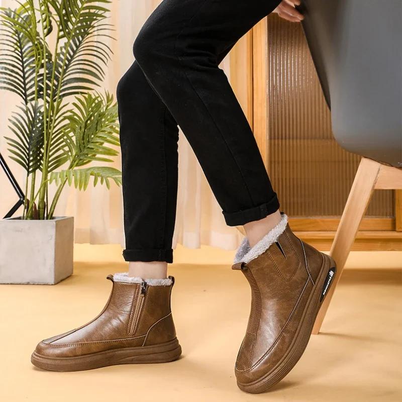 Модные ретро рабочие зимние ботинки мужские зимние плюшевые устойчивые к холоду удобные хлопковые туфли для отдыха на открытом воздухе обувь для путешествий