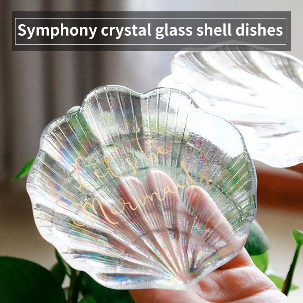 Раковина Форма Тарелка Кольцо Ювелирные Изделия Поднос Стеклянная Текстура Реквизит Для Фотографии Бытовая Мебель Ресторан Тумбочки Украшения