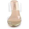 Allegra K Women's Gold Clear Stiletto Heel Slide Mule Sandals, Size 25.0cm