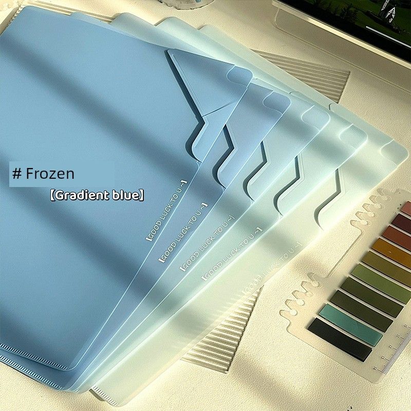 Block Pieces Large Opening Gradient Resume Protective Cover Folder