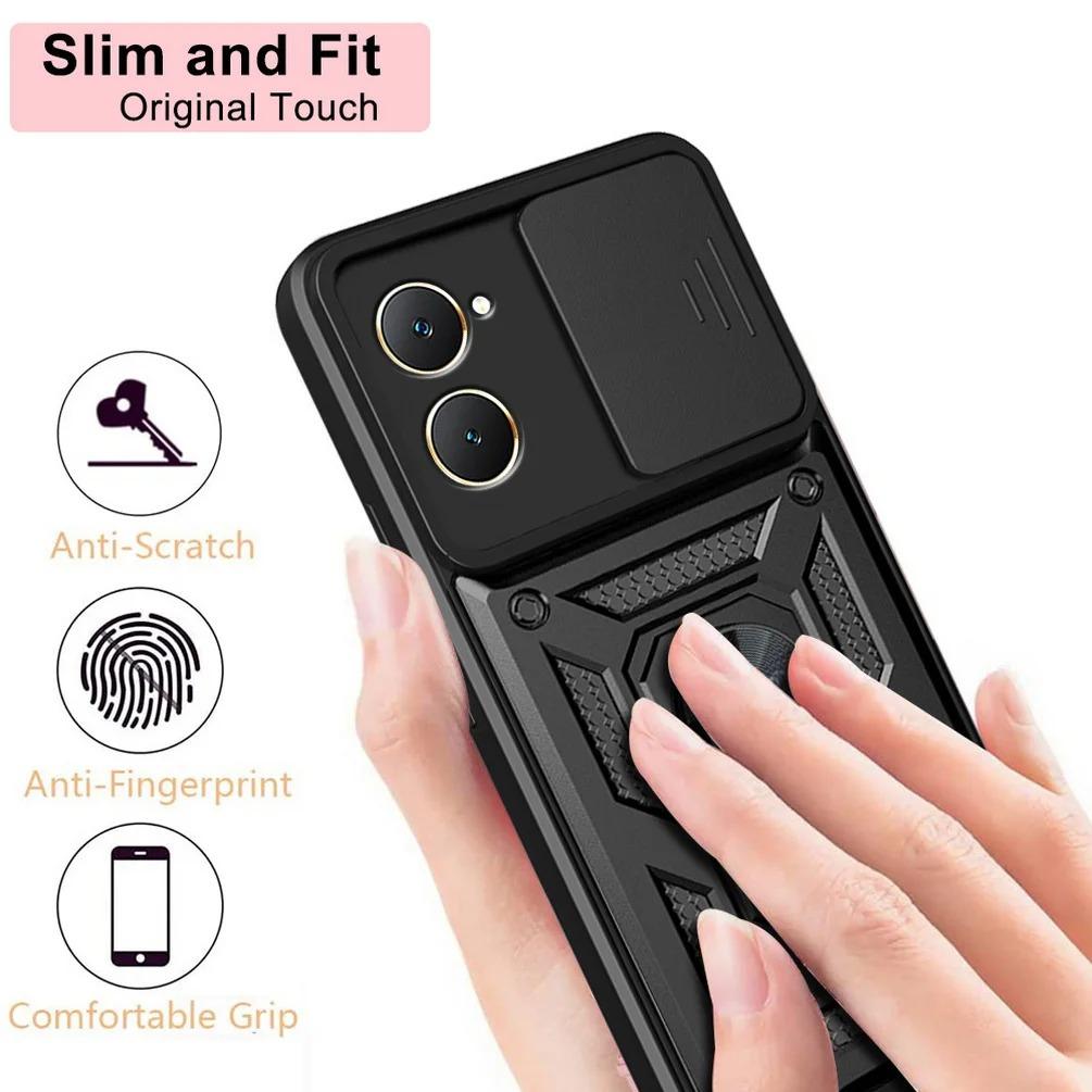 Armor Case For VIVO Y28S Y18 Y18e Y28 Y03 Y02 Y17S Y27 Y16 Y36 5G Cover Lens Protection With Ring Magnetic Holder Coque Fundas