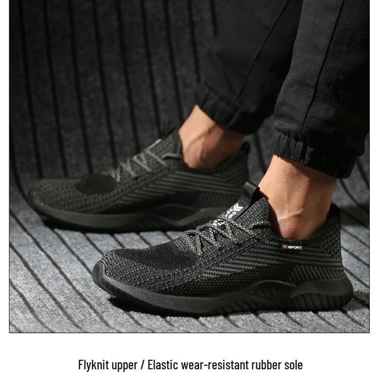 Мужская дышащая нескользящая защитная обувь - спортивная обувь с защитой от ударов и проколов