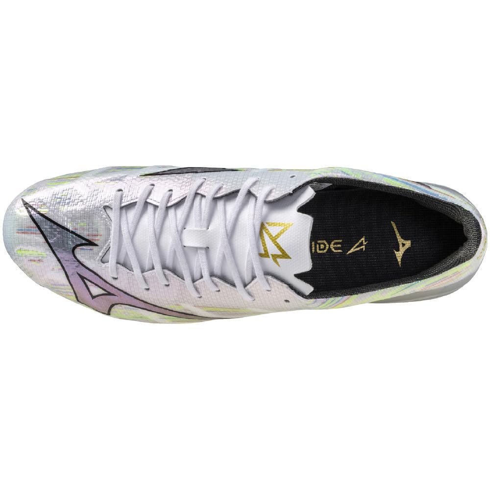 Mizuno Alpha 2 PRO Футбольные Белые с Серебристым Размер 2E Шиповки, Широкие, Легкие, Регби, Радужные, 26.5 см,