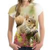 3D Printed Cute Squirrel T Shirt For Women Animal Pattern Short Sleeves Summer Leisure Crew Neck Tops Girl Tees Loose T-Shirts