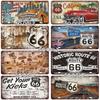 МЕТАЛЛИЧЕСКАЯ ТАБЛИЧКА ROUTE 66 ЖЕСТЯНАЯ ТАБЛИЧКА НОМЕРНОЙ ЗНАК ДЕКОР ДЛЯ ГАРАЖА ПЛАКЕТКА ВИНТАЖ ДЕКОР ДЛЯ МУЖСКОЙ ПЕЩЕРЫ БАР ПАБ КЛУБ ДОМАШНИЙ ДЕКОР ДЛЯ СТЕНЫ ПОСТЕР ДЛЯ ГАРАЖА
