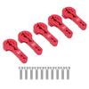 5Pcs Aluminum Servo Horns 25T M3 Threads Metal Steering Arm 35mm Long for RC Car Truck Airplane Red