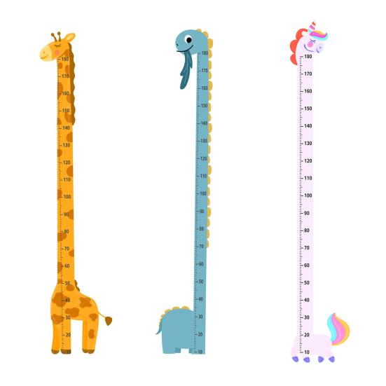 Детский ростомер Детская ростовая линейка с клейким животным узором
