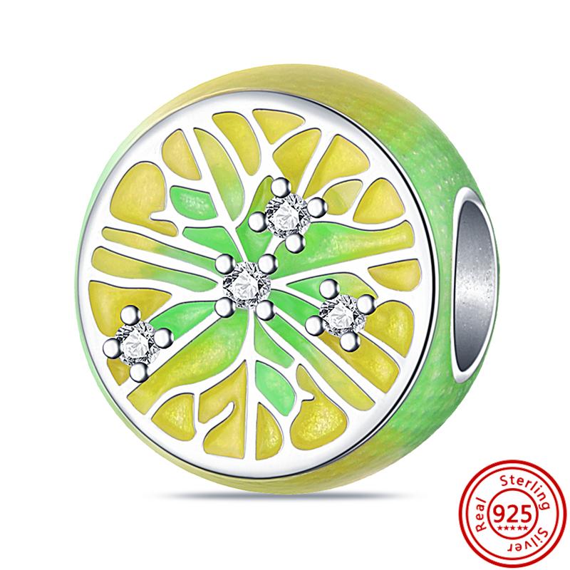 S925 серебро клубника виноград арбуз ананас вишня яблоко фруктовый стиль бусины подходят оригинальные подвески браслет DIY ювелирные изделия