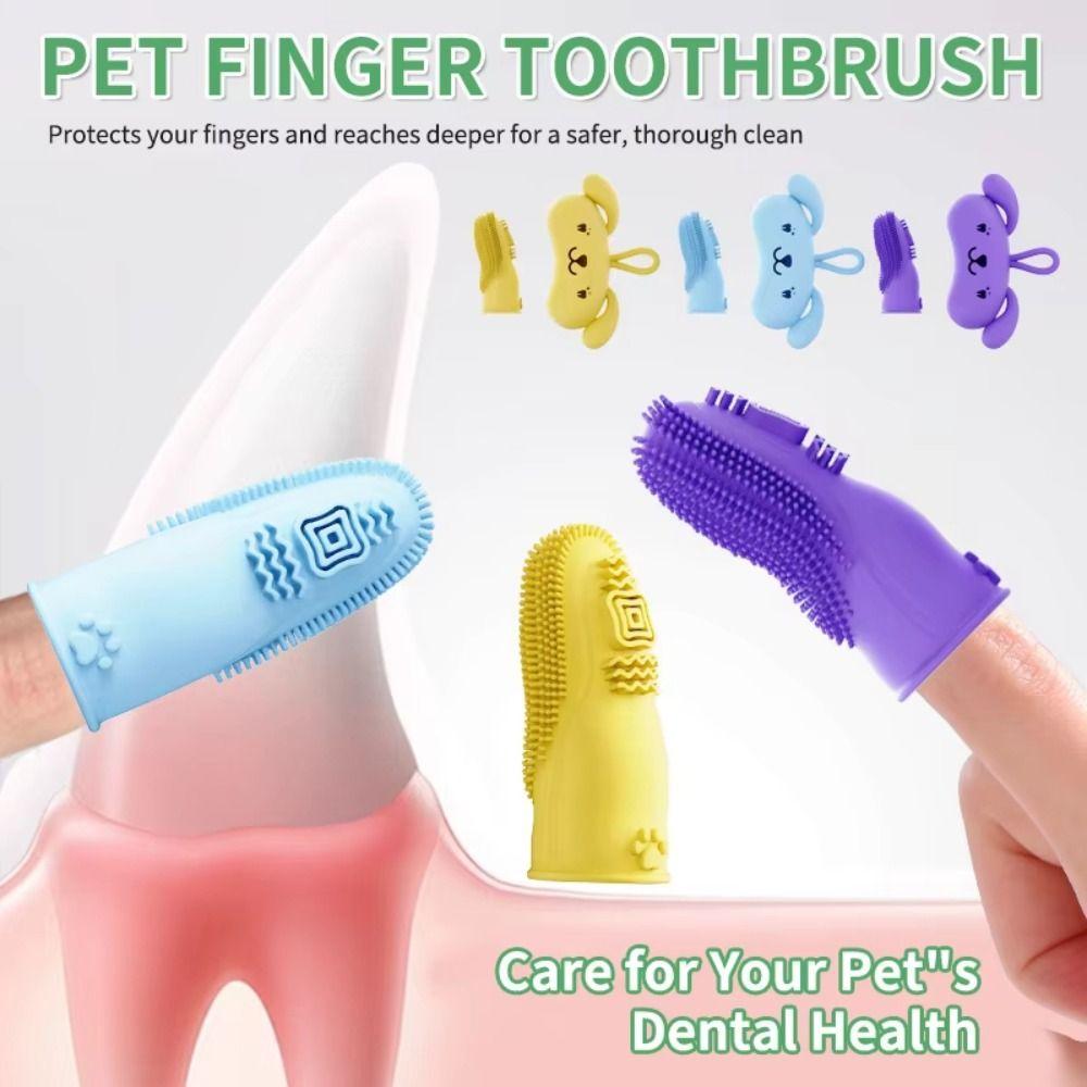 Soft Silicone Cat Toothbrush Double-sided Pet Teeth Cleaning Tool Dog Finger Toothbrush Puppies