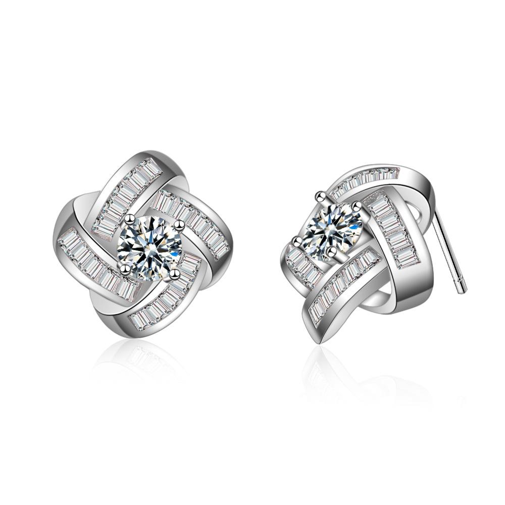 Спиннинг Минималистский Подарок Модные Циркониевые Сверкающие Классические Серьги-Гвоздики Для Женщин Ослепительные Женские Элегантные Аксессуары Вечные Ювелирные Изделия