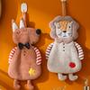 1pc Cartoon Animal Shaped Fingertip Towel, Hanging Towel For Wiping Hands, Coral Fleece Thickened Fingertip Towel, Bathroom Supplies, Tea Towel
