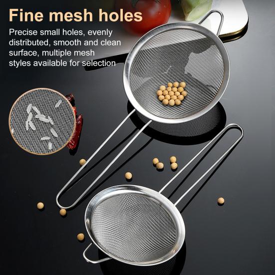 Stainless Steel Fine Mesh Strainers with Handle for Kitchen Flour Sieve Food