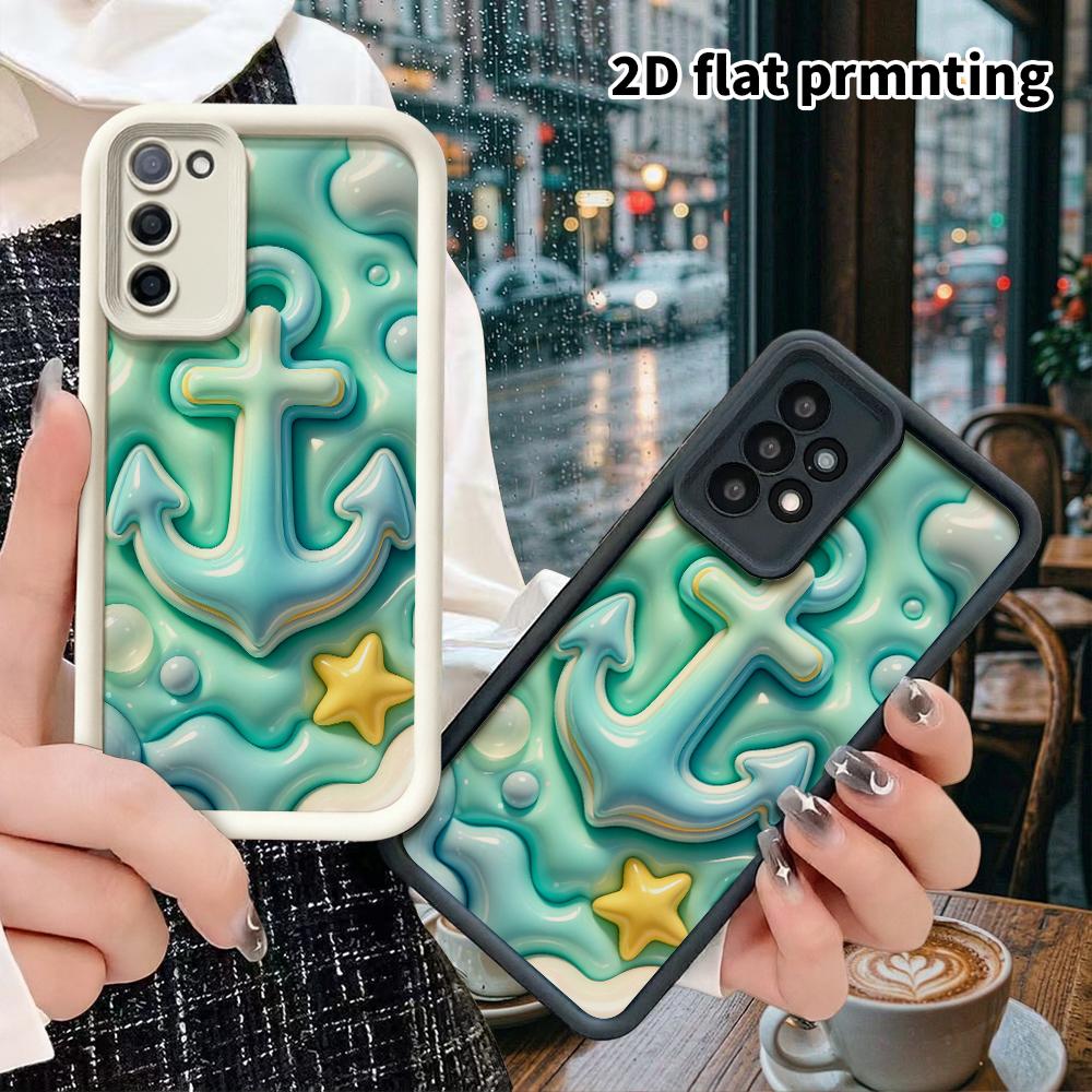Чехол для телефона: 2D плоский дизайн, подходящий для защитного чехла Samsung Galaxy A34 A35 M05 M06 S20 S22 S21 FE Plus 5G, морской якорь, идеальный Рождественский и Хал