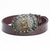 Whole Cowhide Two-tone Letter E Belt Western Denim Style Equestrian Belt