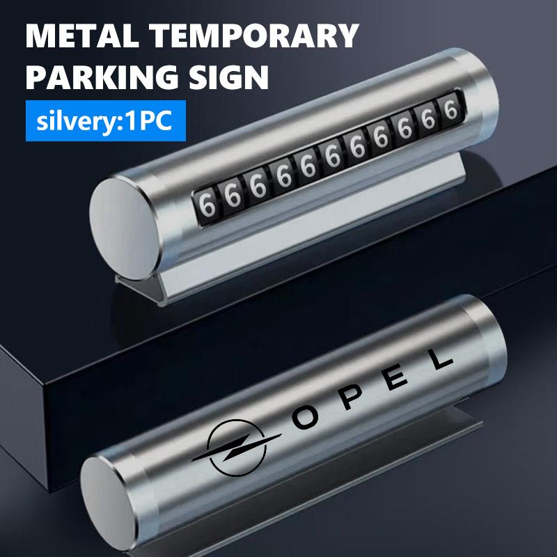 Metal Car Temporary Parking Card Rotate Phone Number Plate Auto Accessories For Opel OPC Astra J H G K Insignia Corsa D B E YC4