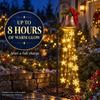 Рождественский колокольчик Каскадный Солнечный Садовый Светильник для Рождественского Украшения Двора Тепло-белый Каскадный Садовый Колышек для Газона Сада Дорожки