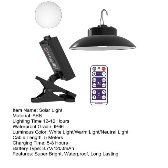 Солнечный зонт, уличный светильник для кемпинга, супер яркий водонепроницаемый солнечный зонтик для патио, светодиодный светильник