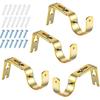 Frienda 4 Pcs Curtain Rod Support Brackets White Adjustable Curtain Rod Hangers for 1 Inch Diameter General Hardware Holders Wall Bracket Hanger