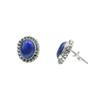 Lapis Lazuli Gemstone Round Stud Earring, Gift For Her, Handmade Stud, Small Stud, Mom Gift, 925 Silver Stud