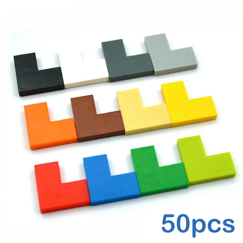 50 ШТ. Конструктор DIY Гладкие плитки 1x2 - Тонкие точки для творчества, совместимые с брендами
