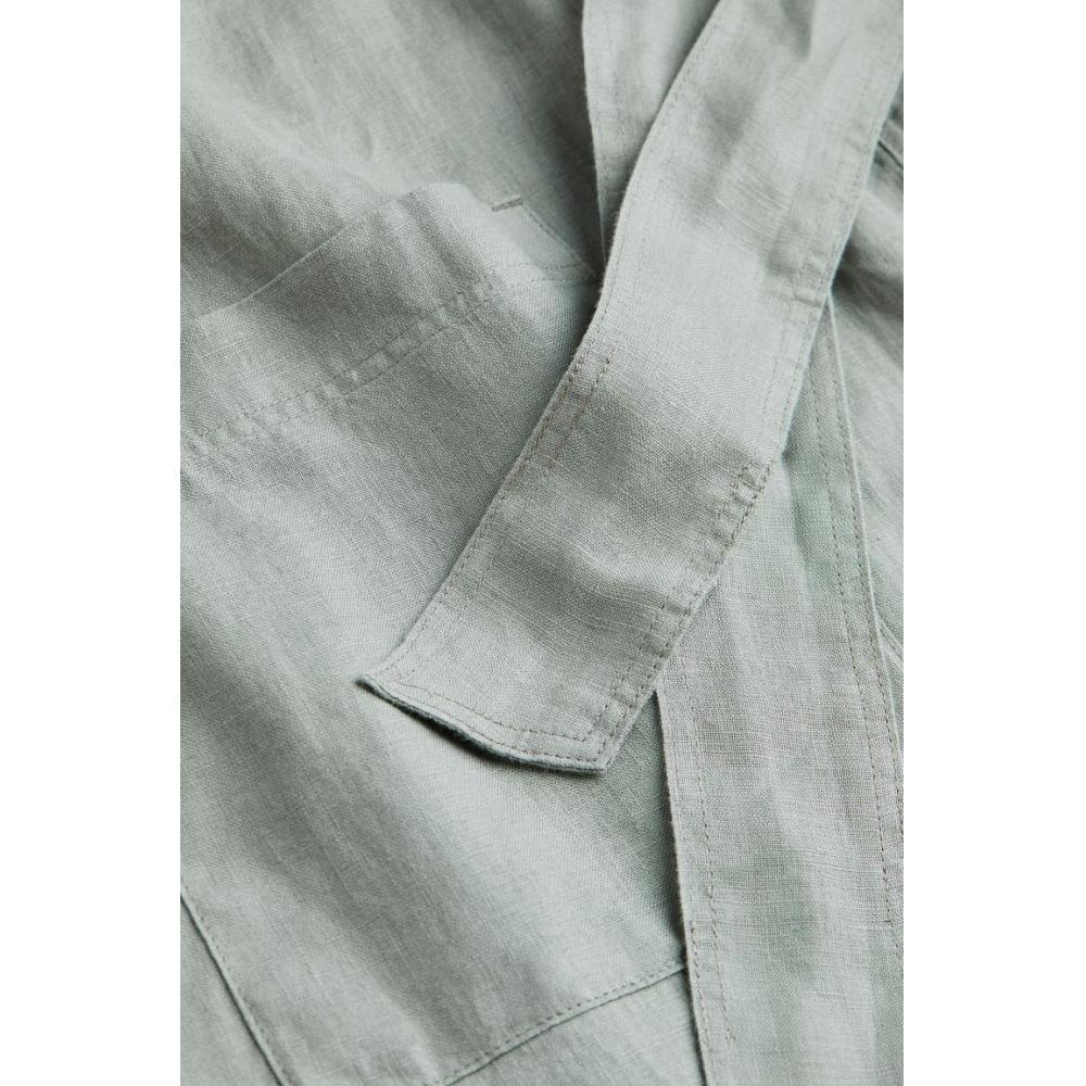 H&M Стираная льняная ночная рубашка Шалфейно-зеленый