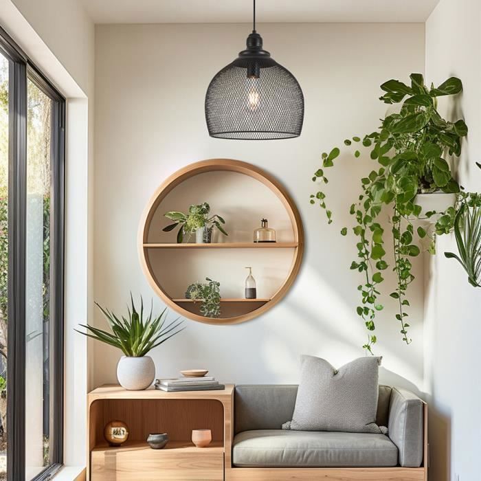 Suspension métal 23W E27 Noir IP20 Diam. 280mm