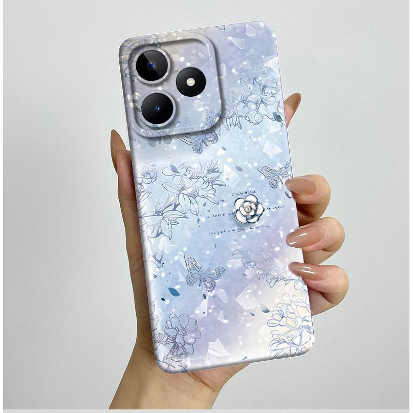 Чехол для Realme C51 C53 RMX3830 RMX3760 Красивый Цветок Полностью Задняя Крышка для RealmeC51 C53 C61 C63 C 51 S Мягкий Силикон Funda