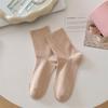 Thin Boneless Confinement Socks Solid Color Anti-Pilling Stacking Socks Summer Sweat-Absorbing And Breathable Medium Tube Socks Versatile Cotton Socks