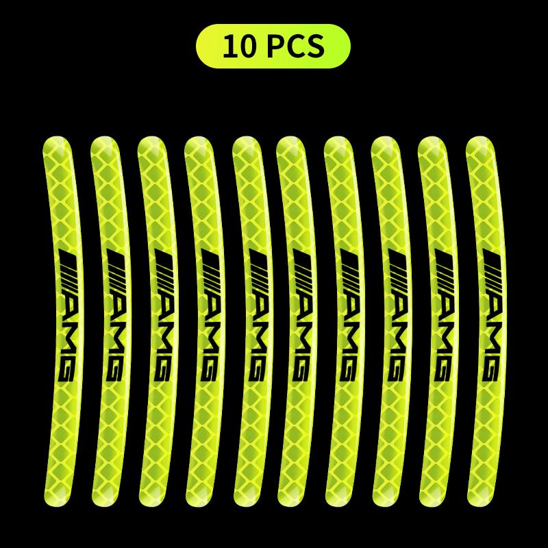 Светоотражающая наклейка на ступицу колеса автомобиля Светоотражающие полосы на обод шины Для Mercedes-Benz AMG C500 C200 C300 A B C E GLA CLA GLK GL ML GLE W204 W205 W203 W211