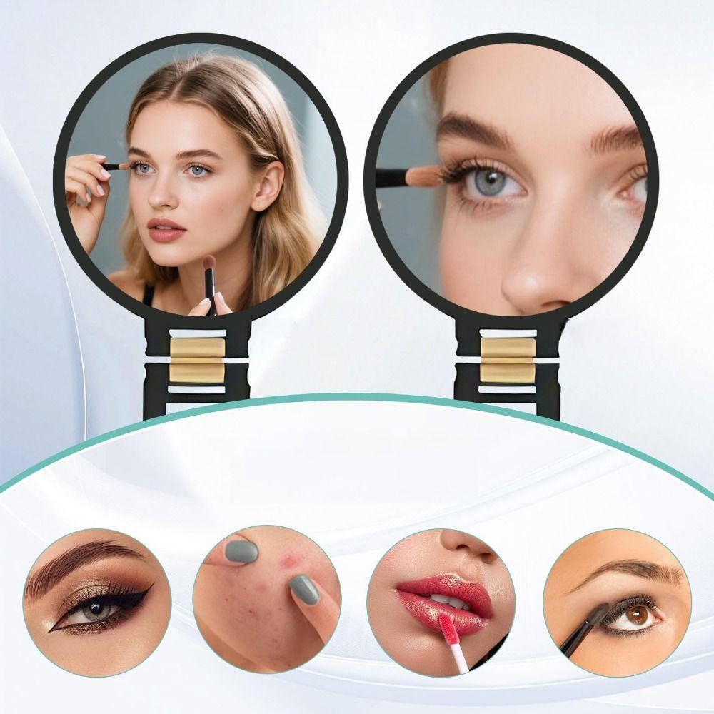 Двустороннее косметическое зеркало Складное ручное зеркало Портативное ручное зеркало с увеличением Для использования в салоне