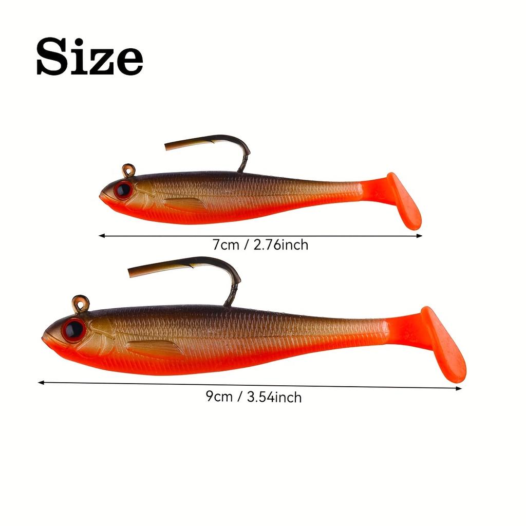 Silicone Paddle Tail Swimbait Fishing Lure, Colorful Bass Fishing Jig Heads, Trout Bait for Freshwater & Saltwater