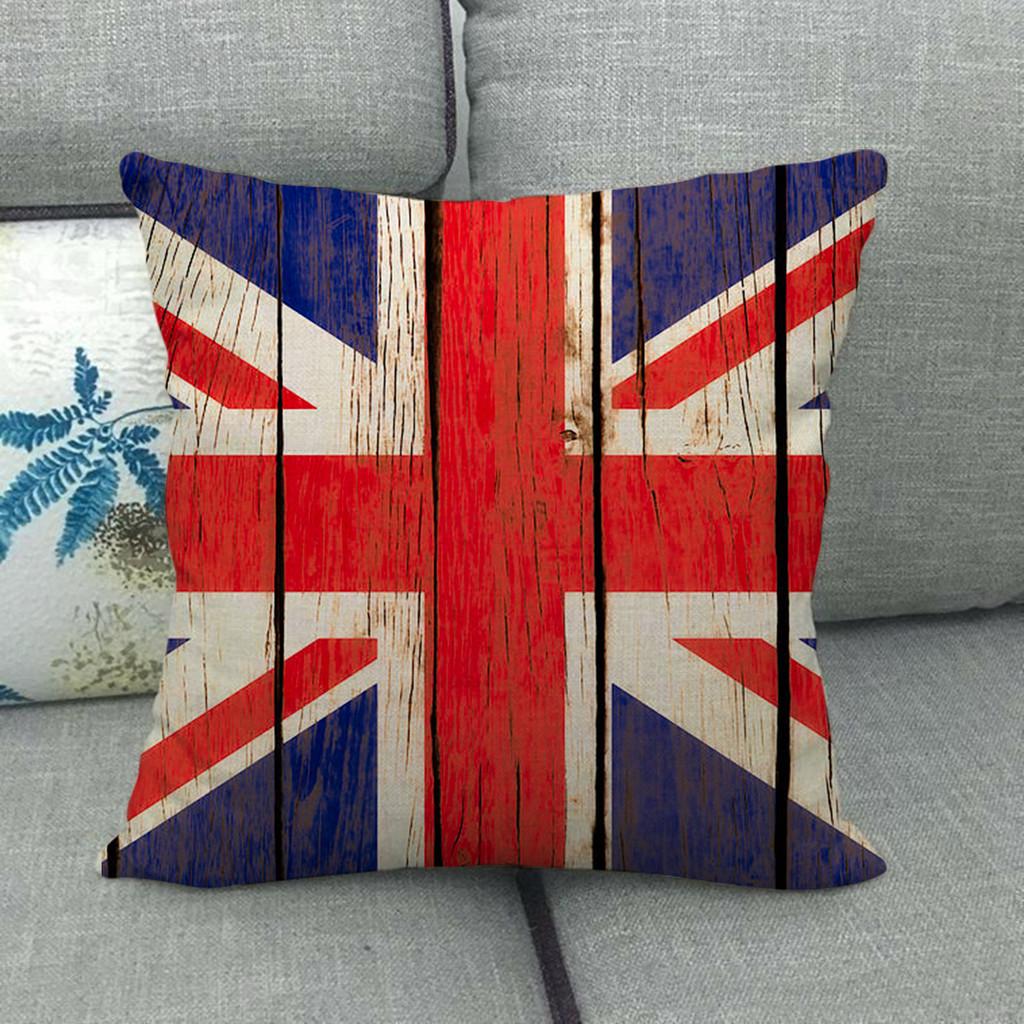 Painted Linen Flag Pillow Case Fashion Simple Casual Living Room Versatile And