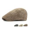 Spring Hat Autumn Beret British Vintage Paintsman Hat Printed Plaid Peaked Cap for Men