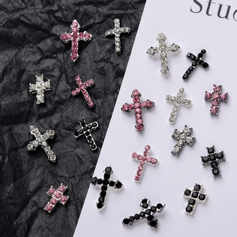 10 шт. 3D крестовые charms для ногтей, сплав, ретро крестовые charms для ногтей, украшения, DIY, сплав, украшения для ногтей
