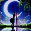 5D Diy Diamond Painting Cartoon Couple Under the Moon Embroidery Cross Stitch Home Decor Handmade