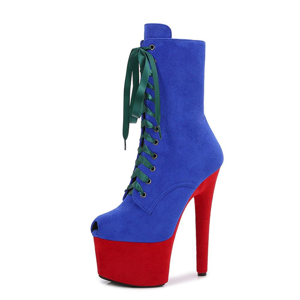 Сексуальные супервысокие сапоги 17 см с открытым носком, для танцев на пилоне, на высоком каблуке, для ночного клуба, модель подиумной обуви на платформе