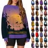 Women's Casual  Halloween  Printing Pullover Long Sleeve Shirt Oversized Sweatshirt