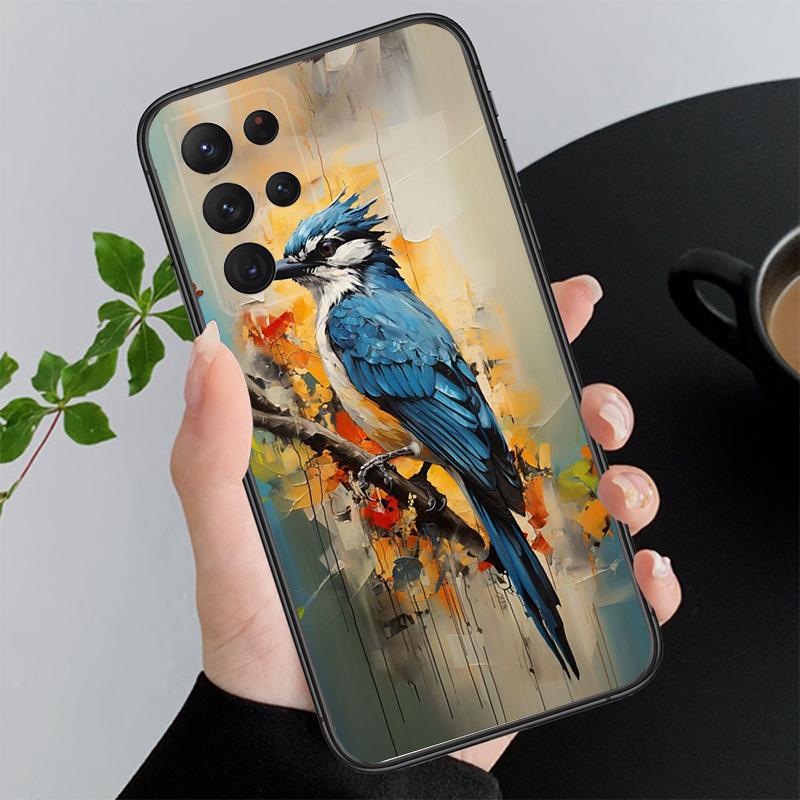Painting Bird Phone Case For Samsung S23 S22 S21 S20 Ultra S20 S22 S21 S10E S21 S20 FE S24 Plus